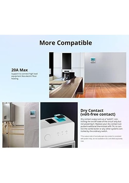 THR320D 20A Akıllı ve Nem Izleme Anahtarı,,, Rj9 4P4C Arayüzü ile Uyumlu fiyatları