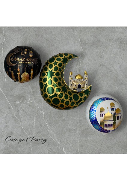 Hoşgeldin Ya Şehri Ramazan Folyo Balon Seti - 2 Adet 45 cm - 1 Adet 65.5 × 63 cm fiyatları