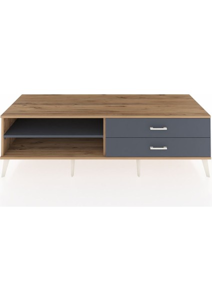 Kronos Tv Ünitesi Tek Raflı 2 Çekmeceli 176X59X51 Çam-Antrasit/antrasit