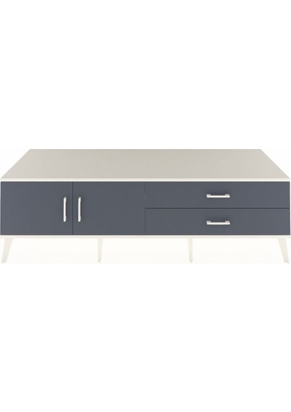 Kronos Tv Ünitesi Tek Raflı 2 Çekmeceli 2 Kapaklı 176X59X51 Aytaşı-Antrasit/antrasit