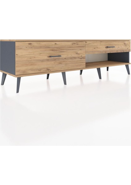 Hyperion Tv Ünitesi 2 Çekmeceli 176X44X51 Antrasit-Çam/çam fiyatları