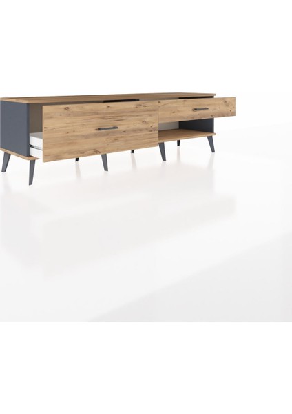 Hyperion Tv Ünitesi 2 Çekmeceli 176X44X51 Antrasit-Çam/çam indirimleri