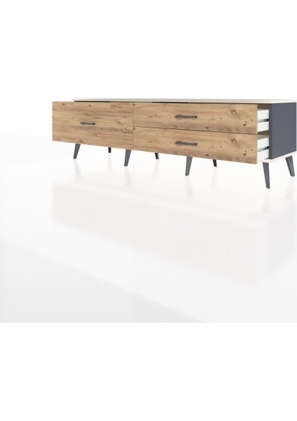 Hyperion Tv Ünitesi 3 Çekmeceli 176X44X51 Antrasit-Aytaşı/çam modelleri