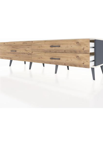 Hyperion Tv Ünitesi 3 Çekmeceli 176X44X51 Antrasit-Aytaşı/çam fırsatları