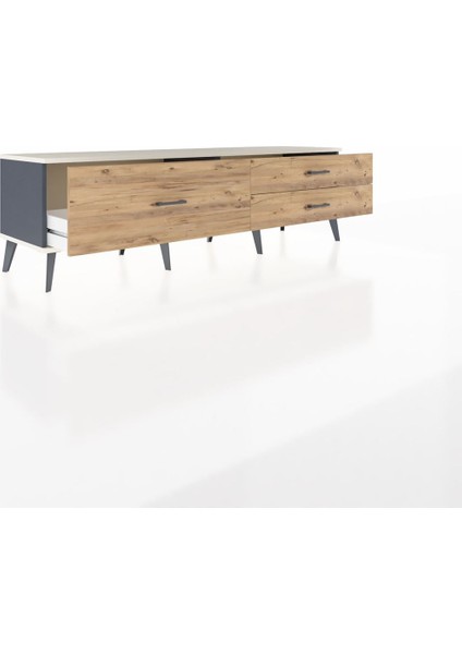 Hyperion Tv Ünitesi 3 Çekmeceli 176X44X51 Antrasit-Aytaşı/çam indirimleri