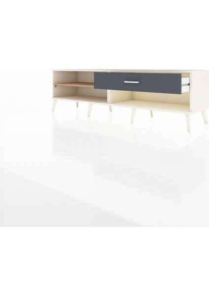 Hyperion Tv Ünitesi Tek Raflı Tek Çekmeceli 176X44X51 Aytaşı-Çam/antrasit modelleri
