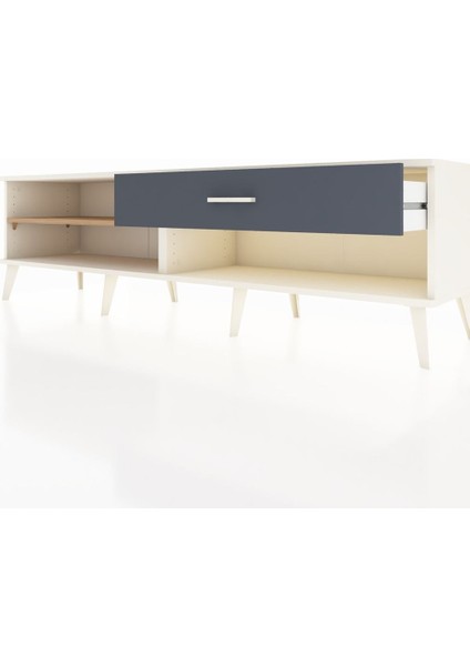 Hyperion Tv Ünitesi Tek Raflı Tek Çekmeceli 176X44X51 Aytaşı-Çam/antrasit fırsatları