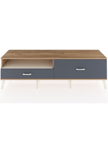 Hyperion Tv Ünitesi Tek Raflı 2 Çekmeceli 176X44X51 Çam-Aytaşı/antrasit