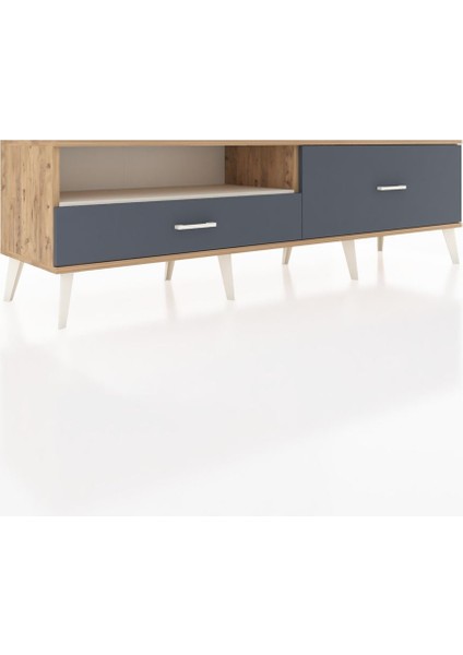 Hyperion Tv Ünitesi Tek Raflı 2 Çekmeceli 176X44X51 Çam-Aytaşı/antrasit fiyatları