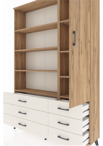 Arges Dolap 8 Raflı 6 Çekmeceli Tek Kapaklı 132X30X195 Çam-Çam/aytaşı fırsatları