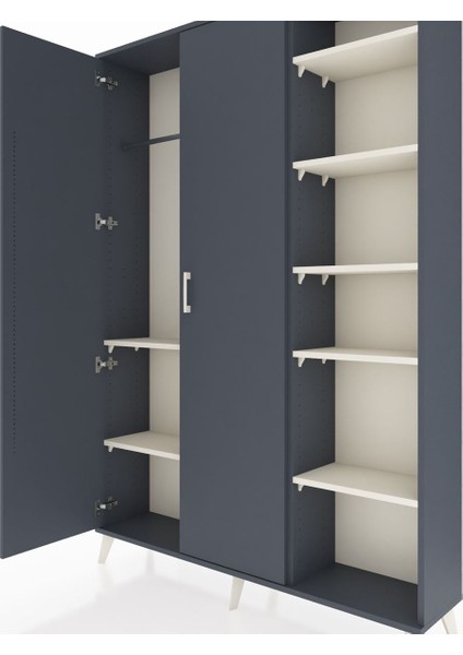 Arges Dolap 7 Raflı 2 Kapaklı Tek Askılı 132X30X195 Antrasit-Antrasit/aytaşı fırsatları