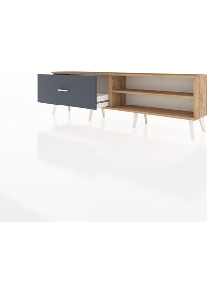 Arges Tv Ünitesi Tek Raflı Tek Çekmeceli 176X30X51 Çam-Çam/antrasit modelleri