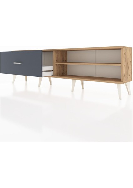 Arges Tv Ünitesi Tek Raflı Tek Çekmeceli 176X30X51 Çam-Çam/antrasit fırsatları