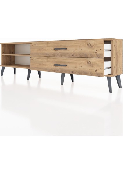 Arges Tv Ünitesi Tek Raflı 2 Çekmeceli 176X30X51 Çam-Çam/çam fırsatları