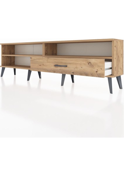 Arges Tv Ünitesi 2 Raflı Tek Çekmeceli 176X30X51 Çam-Çam/çam fırsatları