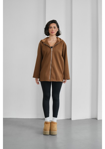 Kapüşonlu Astarlı Kadın Kaşe Hırka fiyatları