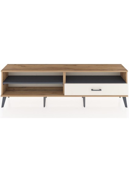Arges Tv Ünitesi 2 Raflı Tek Çekmeceli 176X30X51 Çam-Antrasit/aytaşı
