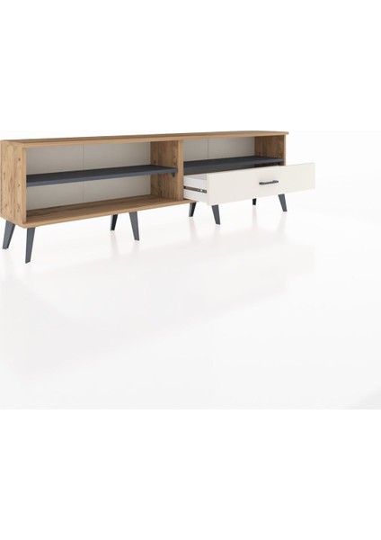 Arges Tv Ünitesi 2 Raflı Tek Çekmeceli 176X30X51 Çam-Antrasit/aytaşı indirimleri