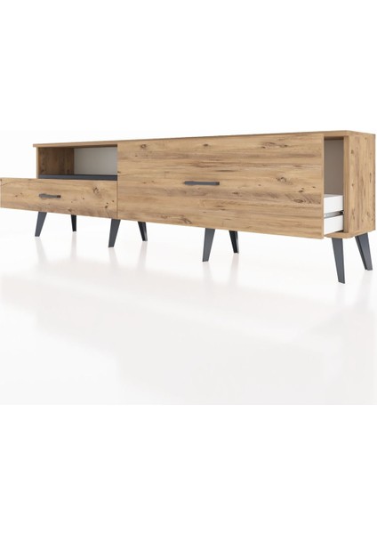 Arges Tv Ünitesi Tek Raflı 2 Çekmeceli 176X30X51 Çam-Antrasit/çam fırsatları