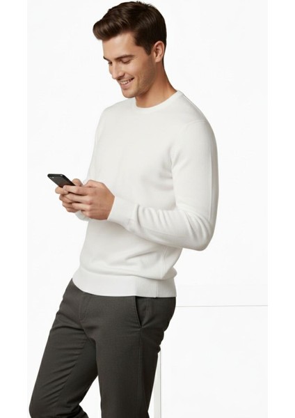 Erkek Sıfır Yaka Kazak Çelik Örgü Klasik Kalıp 4241C BGL-ST04857 modelleri