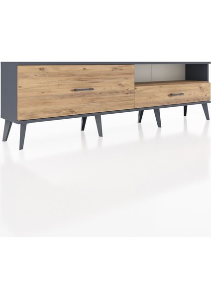 Arges Tv Ünitesi Tek Raflı 2 Çekmeceli 176X30X51 Antrasit-Çam/çam fiyatları
