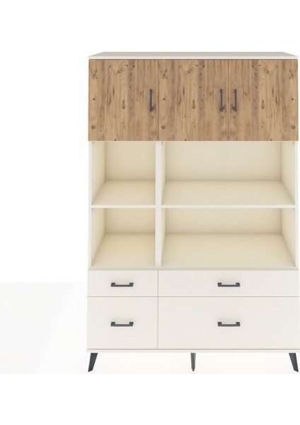 Hyperion Dolap 8 Raflı 4 Çekmeceli 3 Kapaklı 132X44X195 Aytaşı-Çam/aytaşı