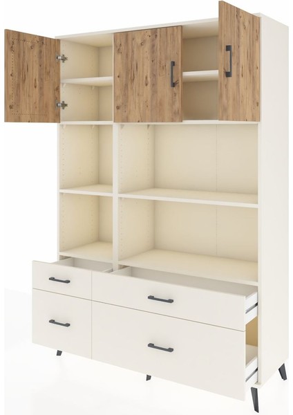 Hyperion Dolap 8 Raflı 4 Çekmeceli 3 Kapaklı 132X44X195 Aytaşı-Çam/aytaşı modelleri
