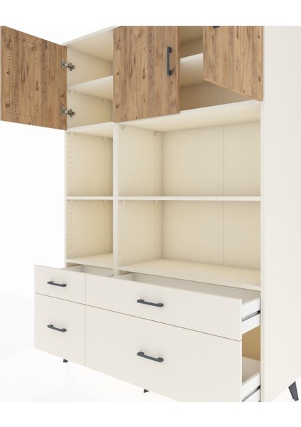 Hyperion Dolap 8 Raflı 4 Çekmeceli 3 Kapaklı 132X44X195 Aytaşı-Çam/aytaşı fırsatları