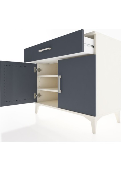 Hyperion Şifonyer 2 Raflı Tek Çekmeceli 2 Kapaklı 88X44X80 Aytaşı-Antrasit indirimleri