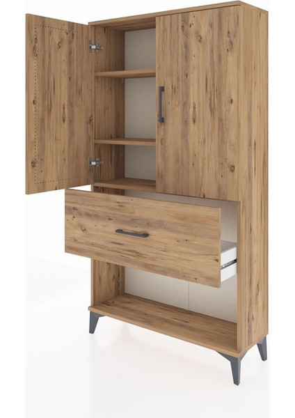 Arges Dolap 3 Raflı Tek Çekmeceli 2 Kapaklı 88X30X163 Çam-Çam fırsatları
