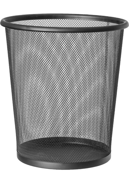 Mesh | 699768 | Kağıt Sepeti File Çöp Kovası Siyah Ofis | Çelik, Siyah | 12 L Kapasite | 26,5 x 29,5 cm