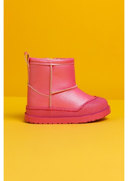 Gilla Fuşya Ters Dikiş Detaylı Içi Kürklü Bebe Bot