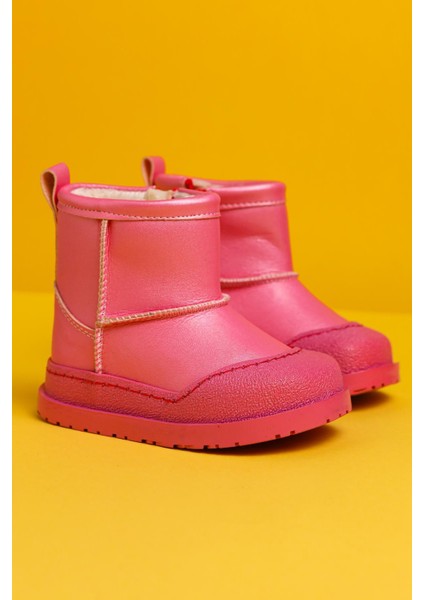 Gilla Fuşya Ters Dikiş Detaylı Içi Kürklü Bebe Bot fiyatları