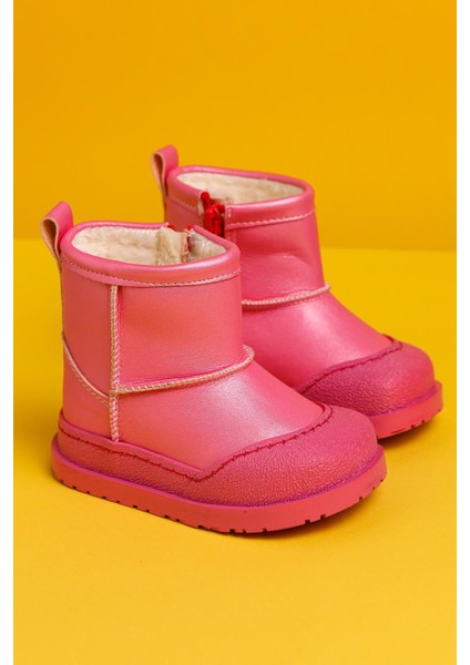 Gilla Fuşya Ters Dikiş Detaylı Içi Kürklü Bebe Bot modelleri