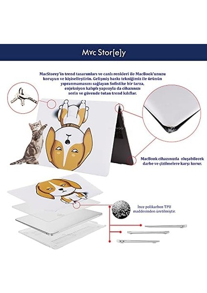 MacBook Pro 13 Kılıf A2338 A2289 A2251 A2159 A1989 A1706 A1708 Uyumlu M1 M2 Tpu Sert Kapak Ince Hafif Hava Menfezli Lazer Uv Baskı Köpek Dostu Tasarım Kahverengi fiyatları