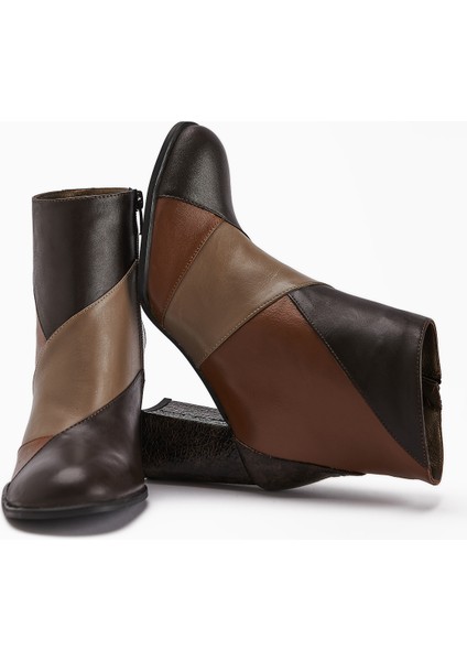 Ylwa Hakiki Deri Kahve Taba Topuklu Kadın Bot fırsatları