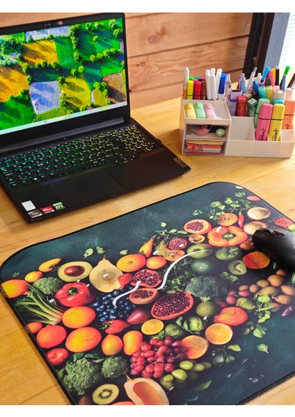55X45 cm Meyveler Kaydırmaz Taban Speed Yüzey Oyuncu Mouse Pad Gaming Pad modelleri