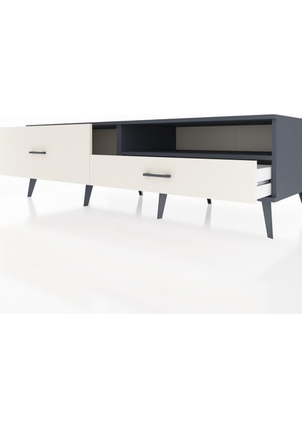 Kronos Tv Ünitesi Tek Raflı 2 Çekmeceli 176X59X51 Antrasit-Antrasit/aytaşı fırsatları