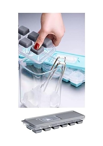 01 Bas Parmak Silikon Buz Kalıbı, 12 Bölmeli, 2 Adet fiyatları