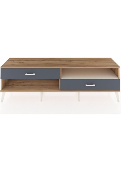 Hyperion Tv Ünitesi Tek Raflı 2 Çekmeceli 176X44X51 Çam-Aytaşı/antrasit
