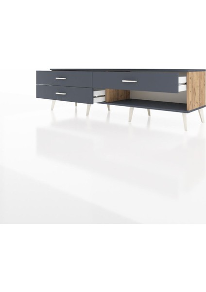 Hyperion Tv Ünitesi 3 Çekmeceli 176X44X51 Çam-Antrasit/antrasit modelleri