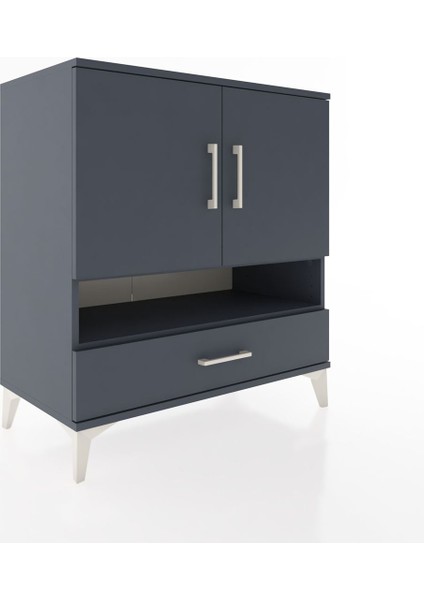 Hyperion Şifonyer 4 Raflı Tek Çekmeceli 2 Kapaklı 88X44X96 Antrasit-Antrasit fiyatları