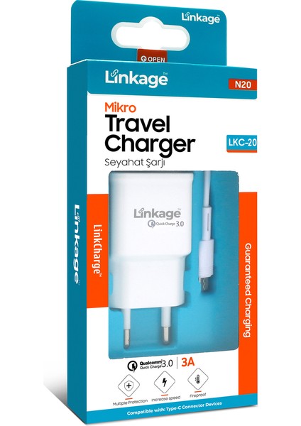 Lkc-20 - 3A 18WATT Micro Kablolu Hızlı Şarj Cihazı-1 Metre Şarj Aleti fiyatları