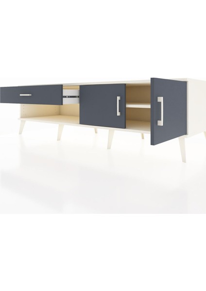 Kronos Tv Ünitesi Tek Raflı Tek Çekmeceli 2 Kapaklı 176X59X51 Aytaşı-Antrasit/antrasit fırsatları