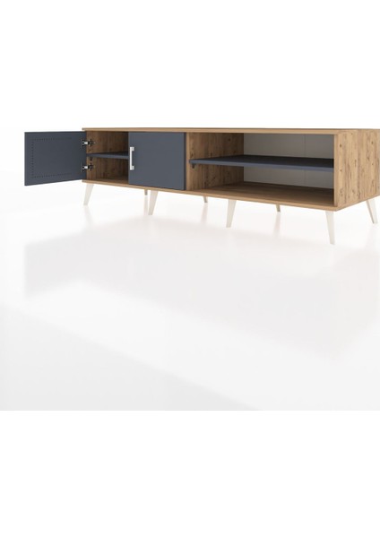 Kronos Tv Ünitesi 2 Raflı 2 Kapaklı 176X59X51 Çam-Antrasit/antrasit modelleri