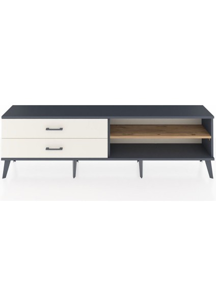 Arges Tv Ünitesi Tek Raflı 2 Çekmeceli 176X30X51 Antrasit-Çam/aytaşı