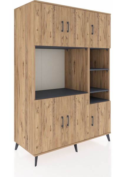 Kronos Dolap 10 Raflı 6 Kapaklı 132X59X195 Çam-Çam/antrasit fiyatları