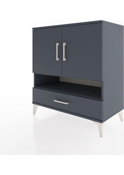 Hyperion Şifonyer 4 Raflı Tek Çekmeceli 2 Kapaklı 88X44X96 Antrasit-Antrasit modelleri