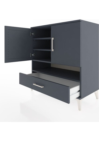 Hyperion Şifonyer 4 Raflı Tek Çekmeceli 2 Kapaklı 88X44X96 Antrasit-Antrasit fırsatları