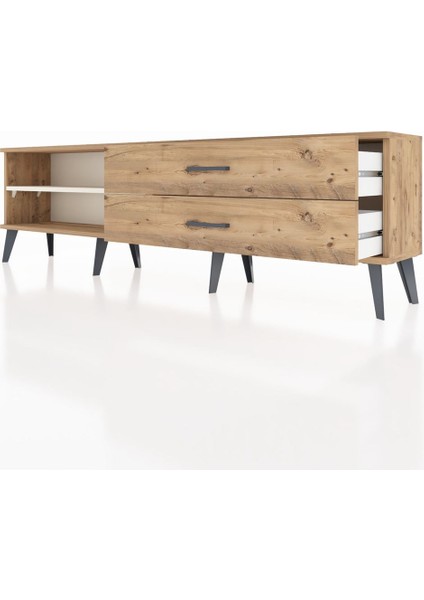 Arges Tv Ünitesi Tek Raflı 2 Çekmeceli 176X30X51 Çam-Aytaşı/çam fırsatları